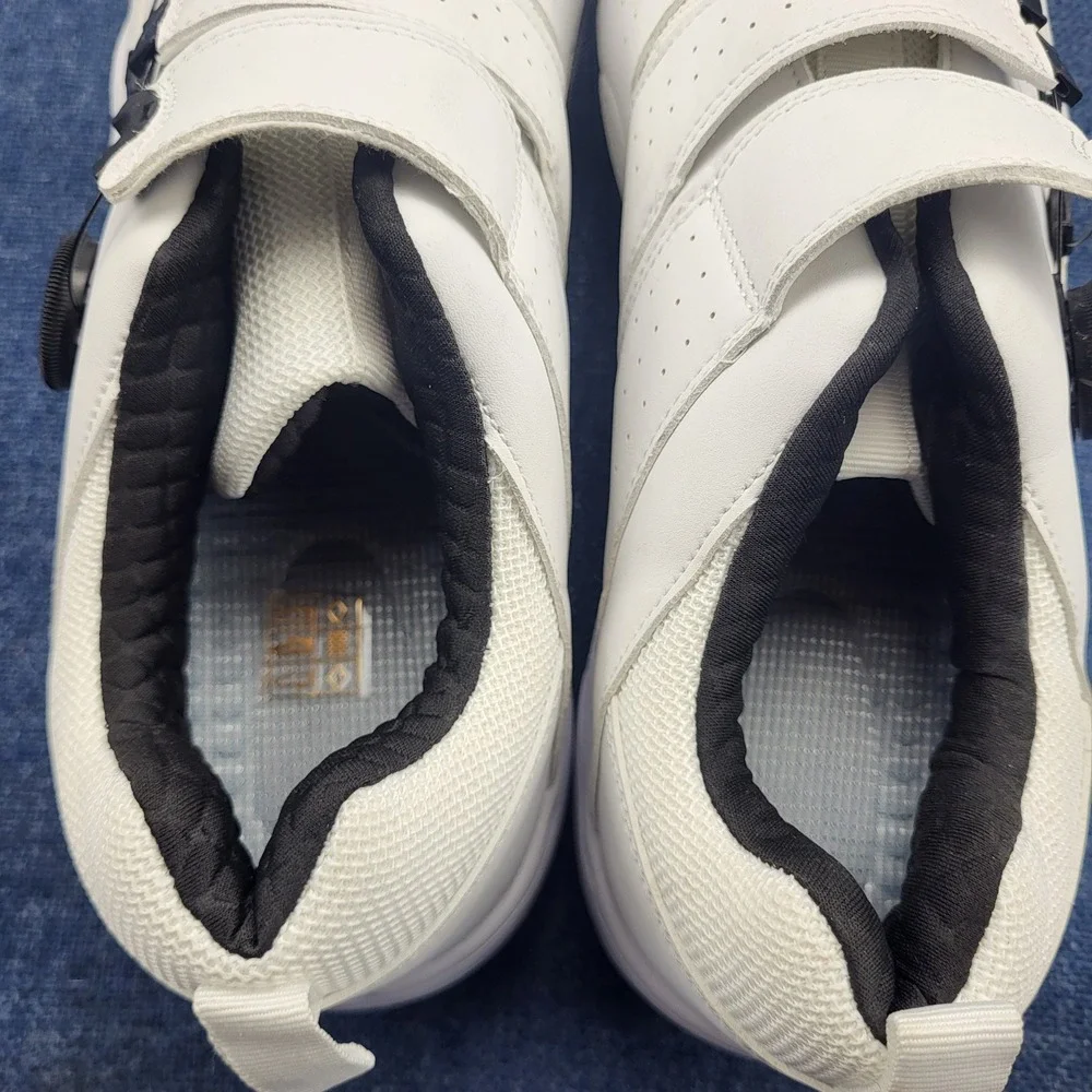 Mens White Professional Spiked Golf Shoes Dial Lacing System Size 46
